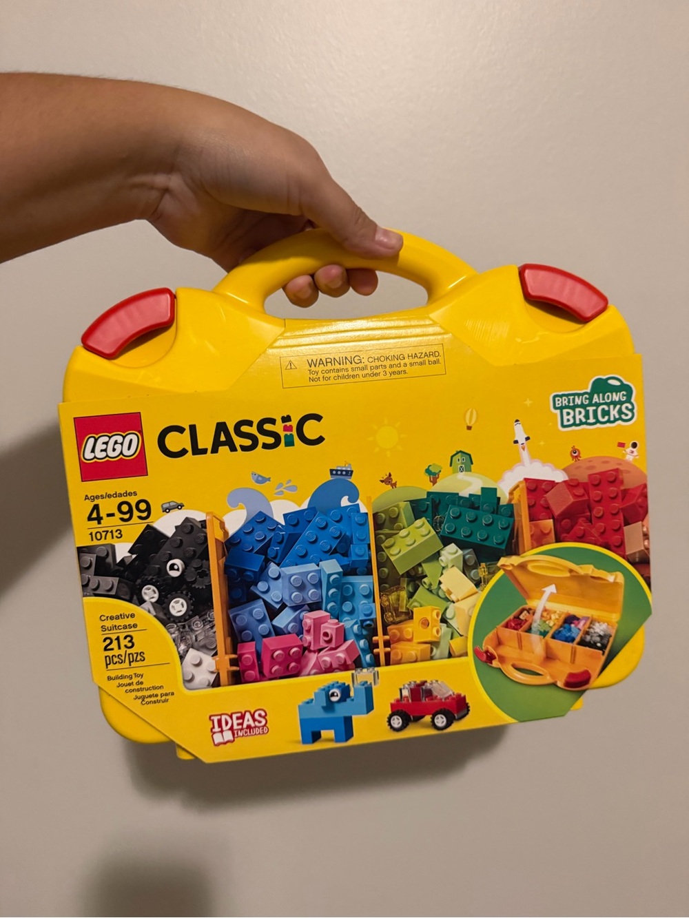 Lego Classic Yellow Carrying Play Case with Multicolor Bricks